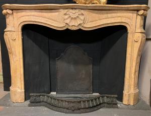 chm481 fireplace in yellow breccia, dimensions: width 159 cm x height 110 cm, depth 36 cm